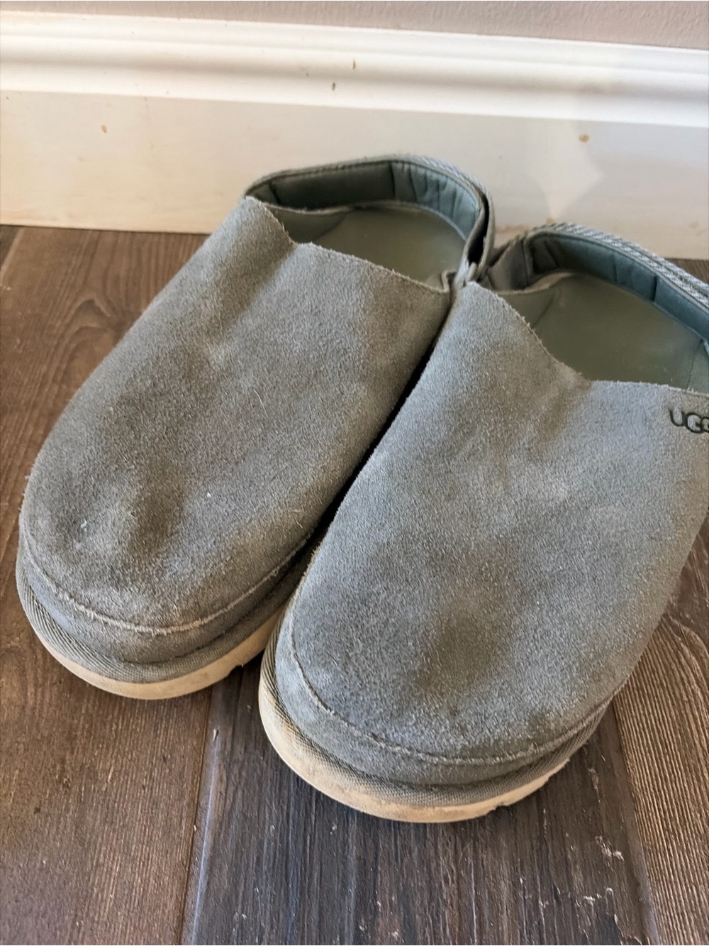 UGG Light Grey Suede Slip-On Clog
